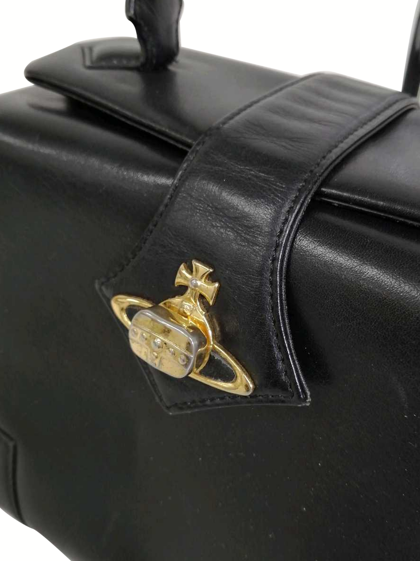 Vivienne Westwood 2000s Leather Small Black Bag