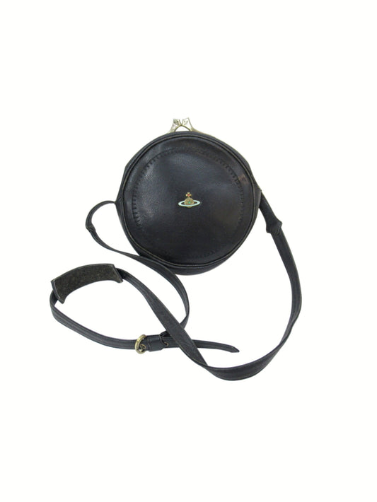 Vivienne Westwood 2000s Black Leather Rounded Bag