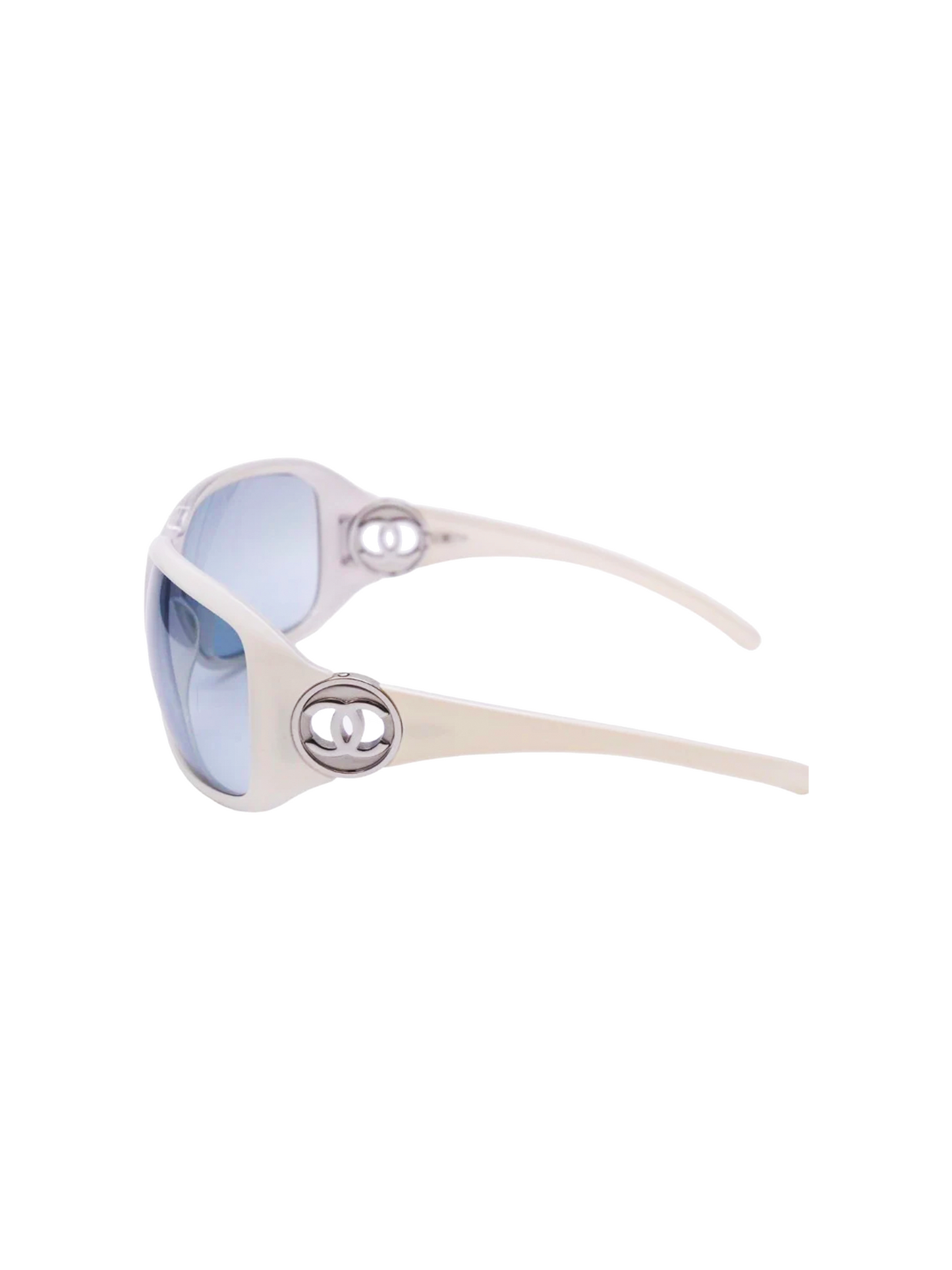 Chanel 2000s Blue Tinted Rare Visor Sunglasses