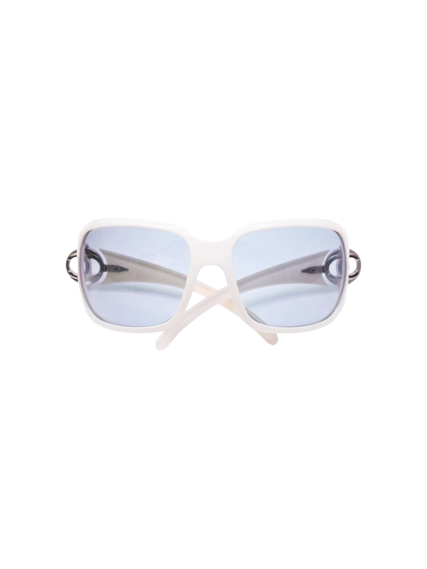 Chanel 2000s Blue Tinted Rare Visor Sunglasses