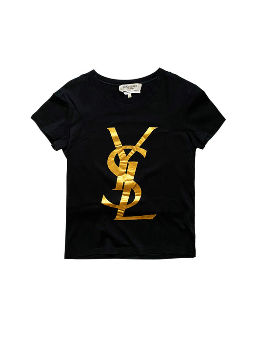 Yves Saint Laurent 1990s Black Graphic Tee