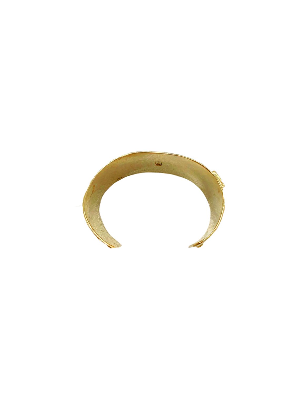 Yves Saint Laurent 1990s Rare Gold Logo Cuff