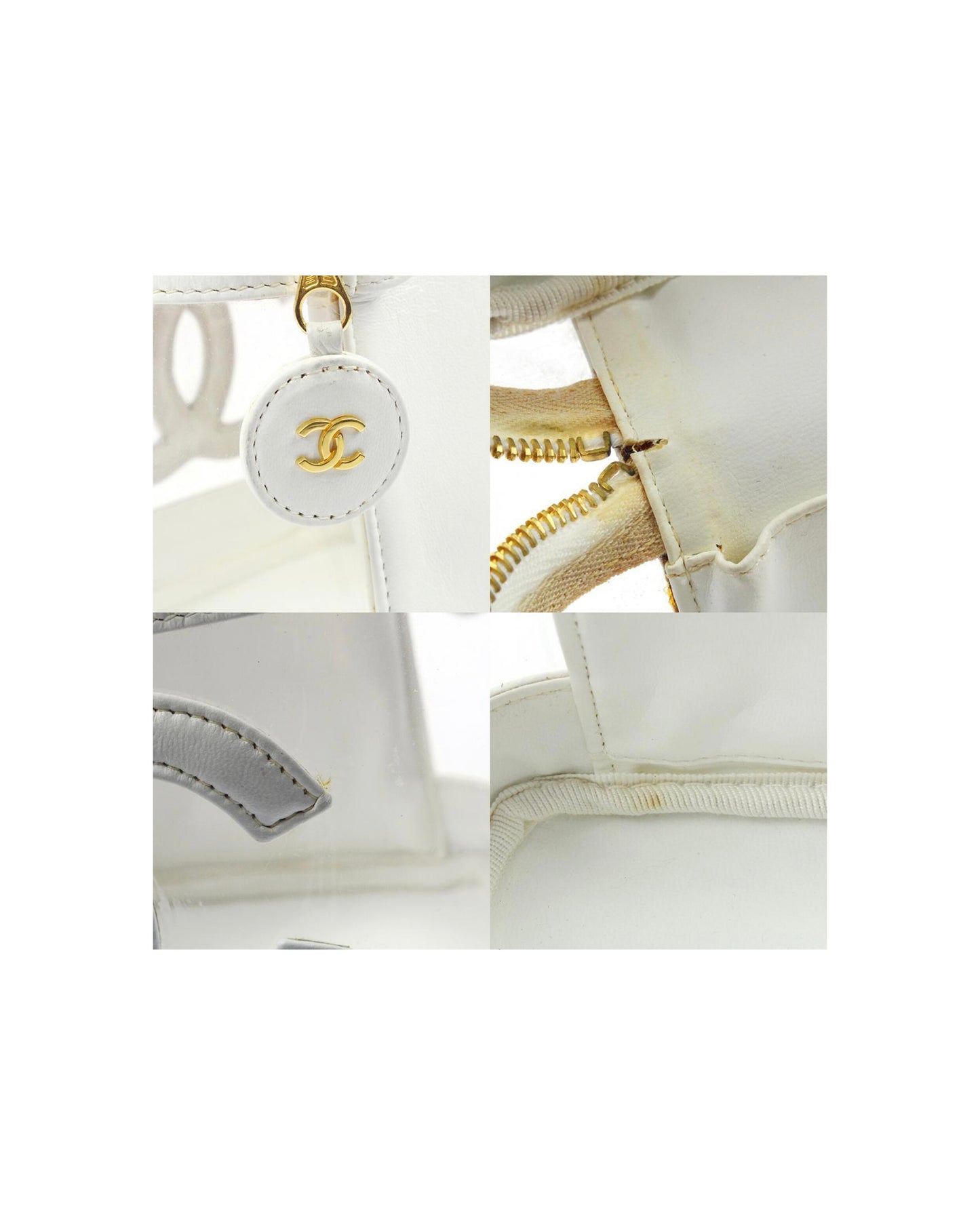 Chanel Vintage Clear White Vanity Handbag